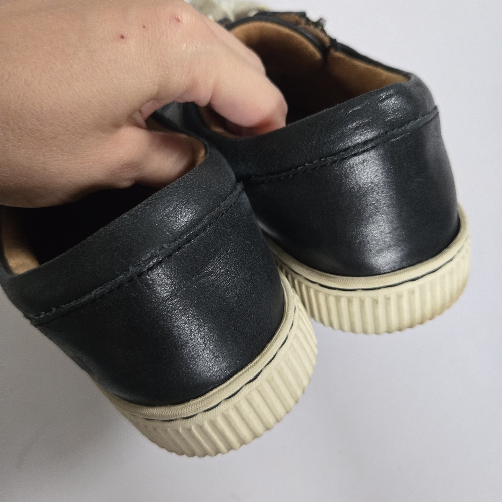 Born Black Leather Low-Top Sneakers with Cream Laces - Picture 5 of 9